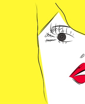 Retro woman vector / comics style