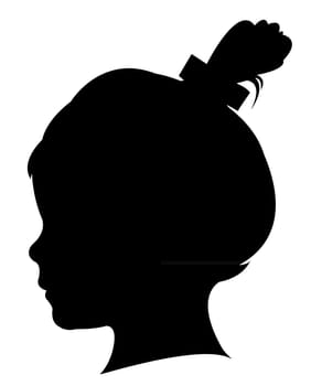 a girl head silhouette vector