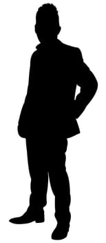 standing man silhouette vector
