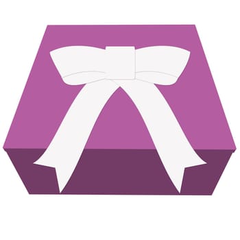 Birthday gift box white icon. Vector illustration.