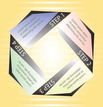 Business infographics option or steps template, vector illustration.
