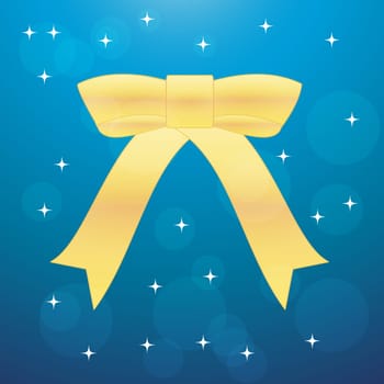 Ribbon on the night stars background, vector illutration