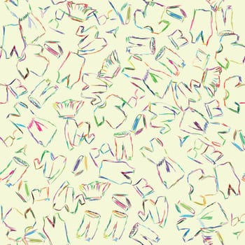 Vector illustration of cloths' sketch seamless pattern.