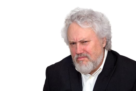 Portrait of a business senior not trusting you