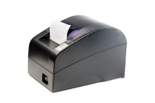 Modern printer checks for Point Of Sales systems. Isolate on white.