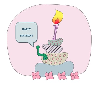 happy birthday cake vector