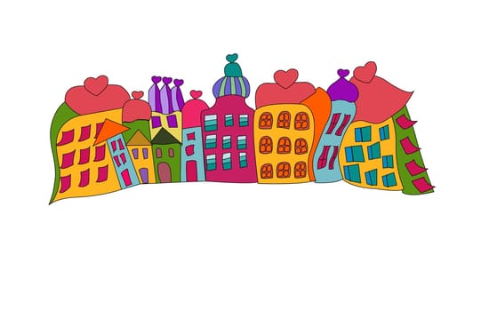 funny prague houses vector over white