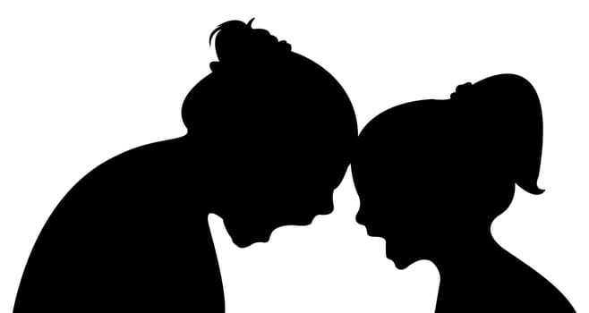 crazy children silhouette vector
