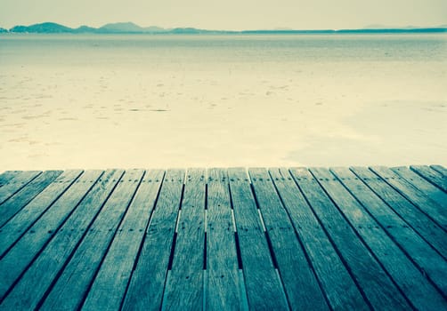 Seaside wooden bridge