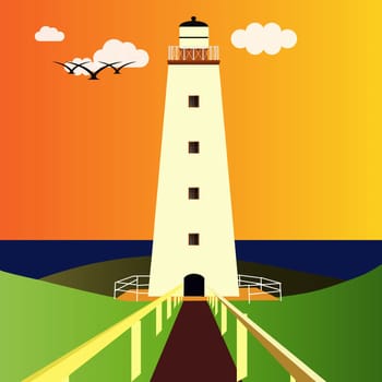 Lighthouse at sunset