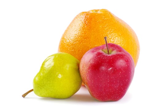 Composition with fruits isolated on white