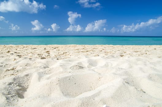 beautiful blue caribbean sea beach
