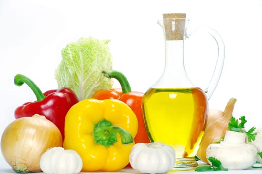food ingredients isolated on white background