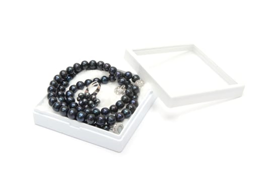 necklace closeup on a white background