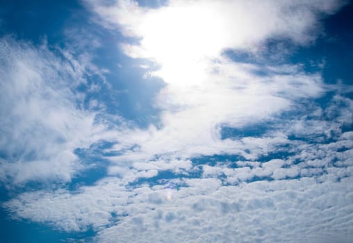 sky with clouds and sun