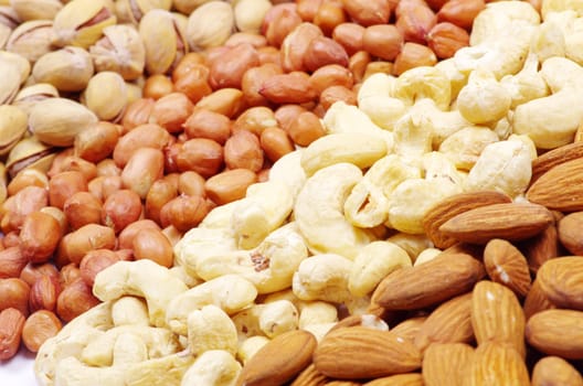 Assorted nuts as a background