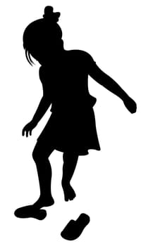cute girl wearing her slipper