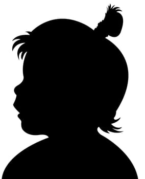 a girl head silhouette vector