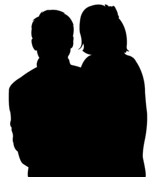 father and daughter together, silhouette vector