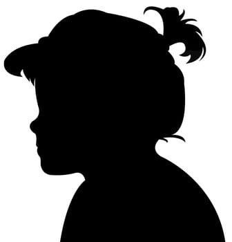 a girl head silhouette vector
