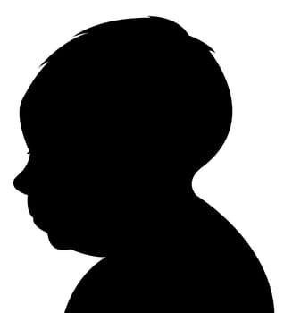 a baby boy head silhouette vector