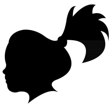 a girl head silhouette vector