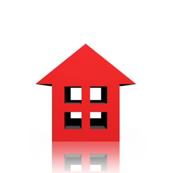 3D houses isolated against a white background
