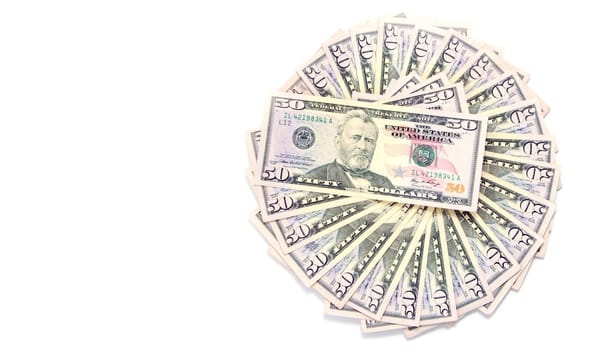stock of money isolated on white background