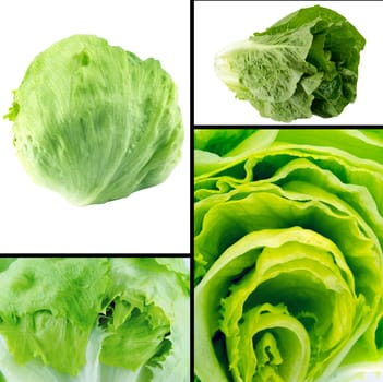 Healthy and organic food, Set of fresh  Green Iceberg lettuce.