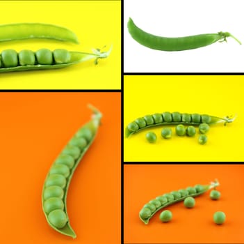 Healthy and organic food, Set of fresh pea.