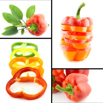 Healthy and organic food, Set of fresh  colorful sweet bell pepper..