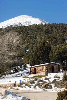 Snow lays on the ground at Great Basin National Park