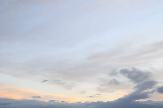 Cloudscape, Colored Clouds at Sunset near the Ocean