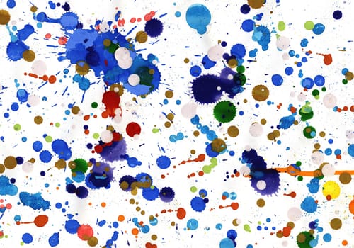 Close up of paper painted used dripping technique