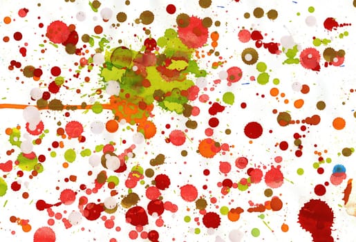 Close up of paper painted used dripping technique