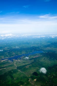 Aerial sky and clouds background