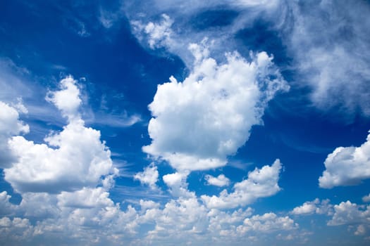 blue sky with clouds closeup
