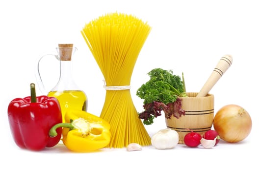 food ingredients isolated on white background