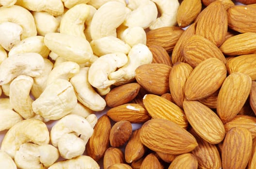 various nuts on a background