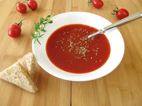 Tomato soup with rosemary