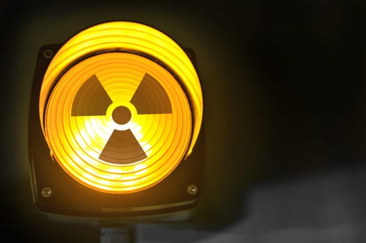 yellow luminous radio-active warnl lamp