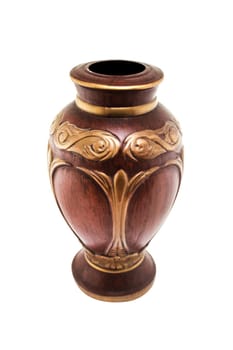 Wooden vases ,  a nice home decoration isolated on white