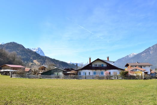 Mountain village in the Alps, Bavaria, Germany
