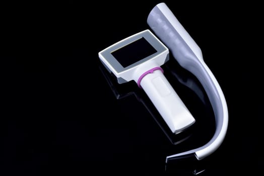 Video laryngoscope isolated on a black background