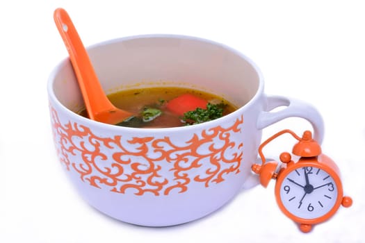 Lunch time with a cup of chinese soup