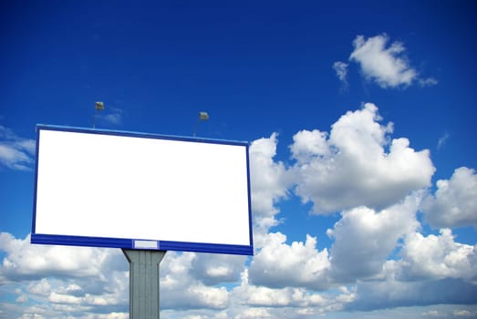advertising billboard on sky background