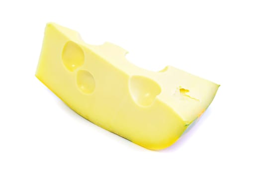 piece of cheese isolated  on white background