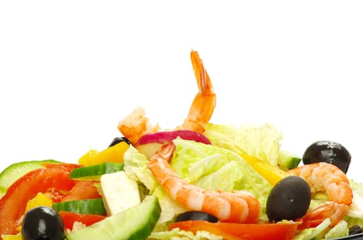 Appetizing salad on white background
