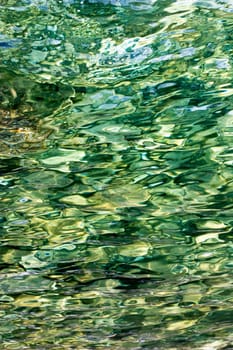 Rocks show through clear waters of the mediterranean