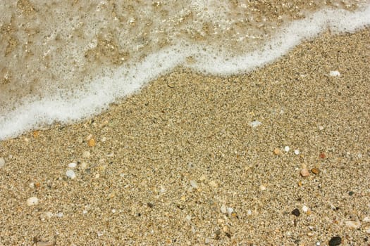 Sand and waves on the beach
